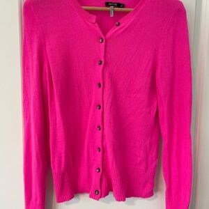 Apt. 9 Women's Bold Pink 100% Cashmere Cardigan
